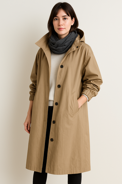 Leah | Women's Ranya Autumn Edition Long Hooded Trench Coat