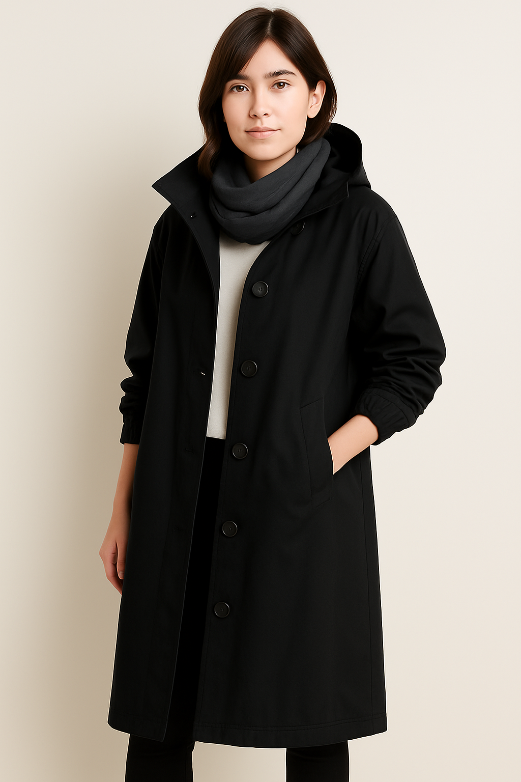 Leah | Women's Ranya Autumn Edition Long Hooded Trench Coat