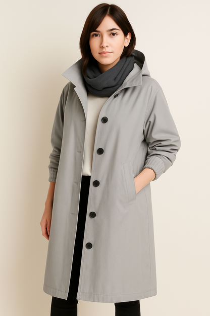 Leah | Women's Ranya Autumn Edition Long Hooded Trench Coat