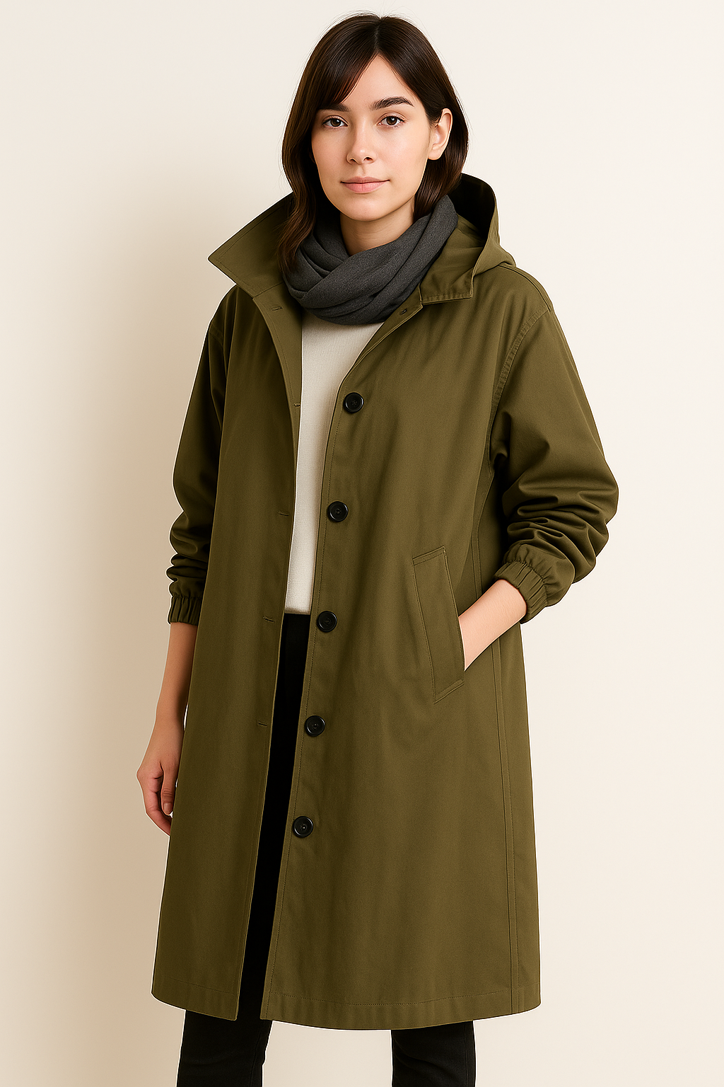 Leah | Women's Ranya Autumn Edition Long Hooded Trench Coat