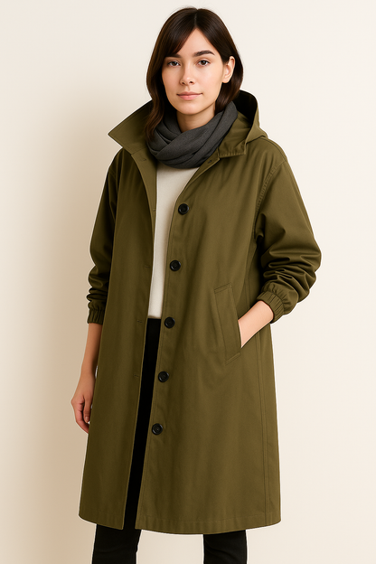 Leah | Women's Ranya Autumn Edition Long Hooded Trench Coat