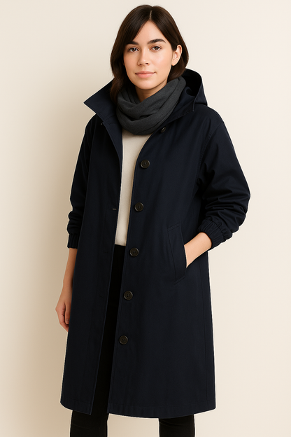 Leah | Women's Ranya Autumn Edition Long Hooded Trench Coat