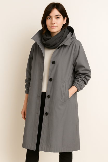 Leah | Women's Ranya Autumn Edition Long Hooded Trench Coat
