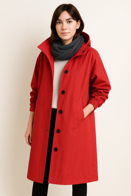Leah | Women's Ranya Autumn Edition Long Hooded Trench Coat