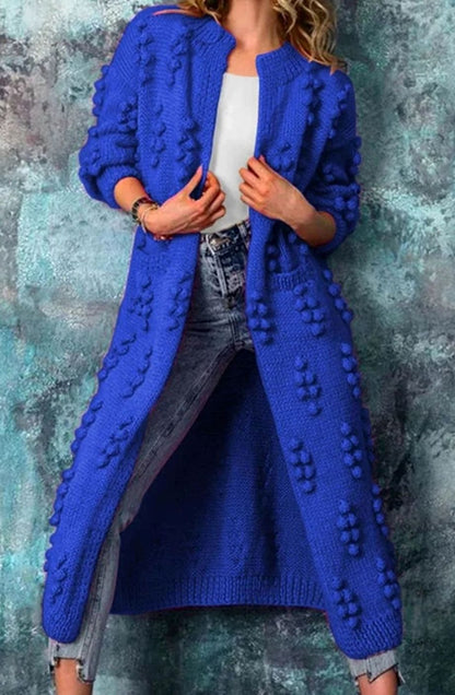 Violet | Women's Long Open-Front Knitted Cardigan for Winter