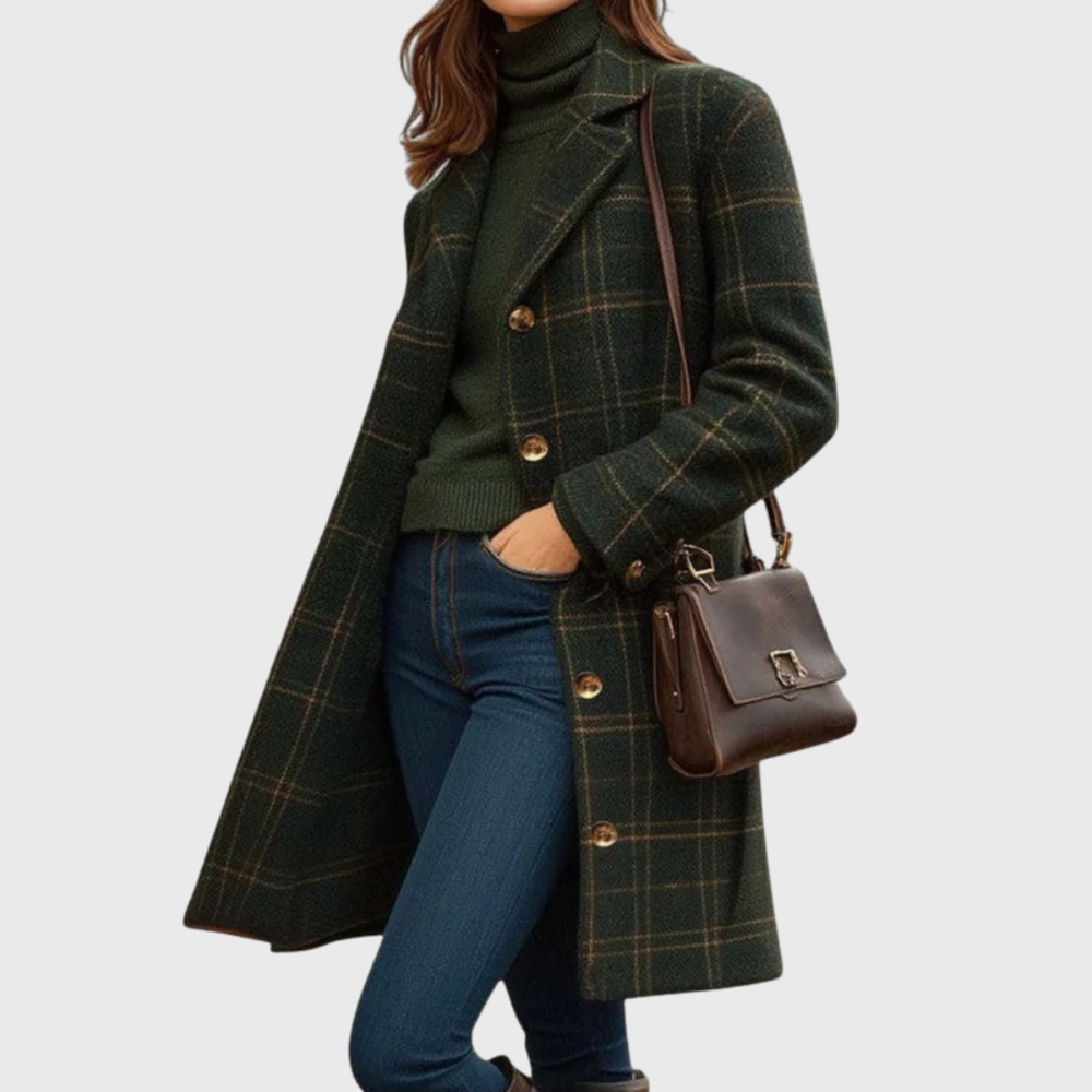 Wendy | Women's Elegant Longline Button-Front Coat with Lapel Collar for Winter