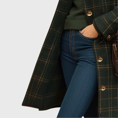 Wendy | Women's Elegant Longline Button-Front Coat with Lapel Collar for Winter