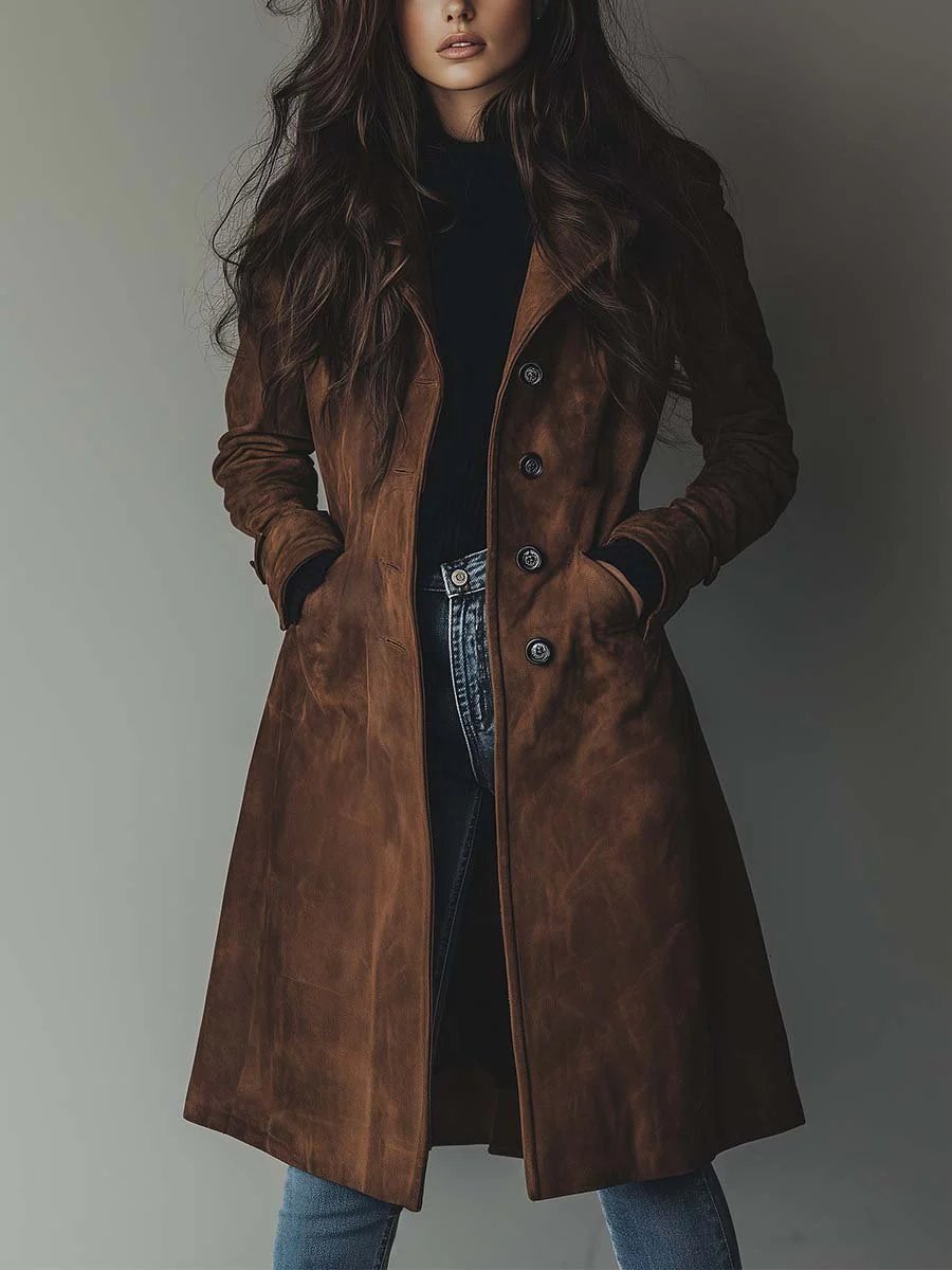 Poppy | Women's Longline Double-Breasted Tailored Trench Coat