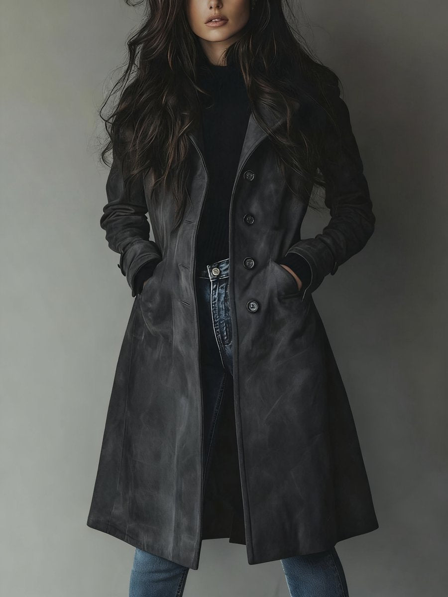 Poppy | Women's Longline Double-Breasted Tailored Trench Coat