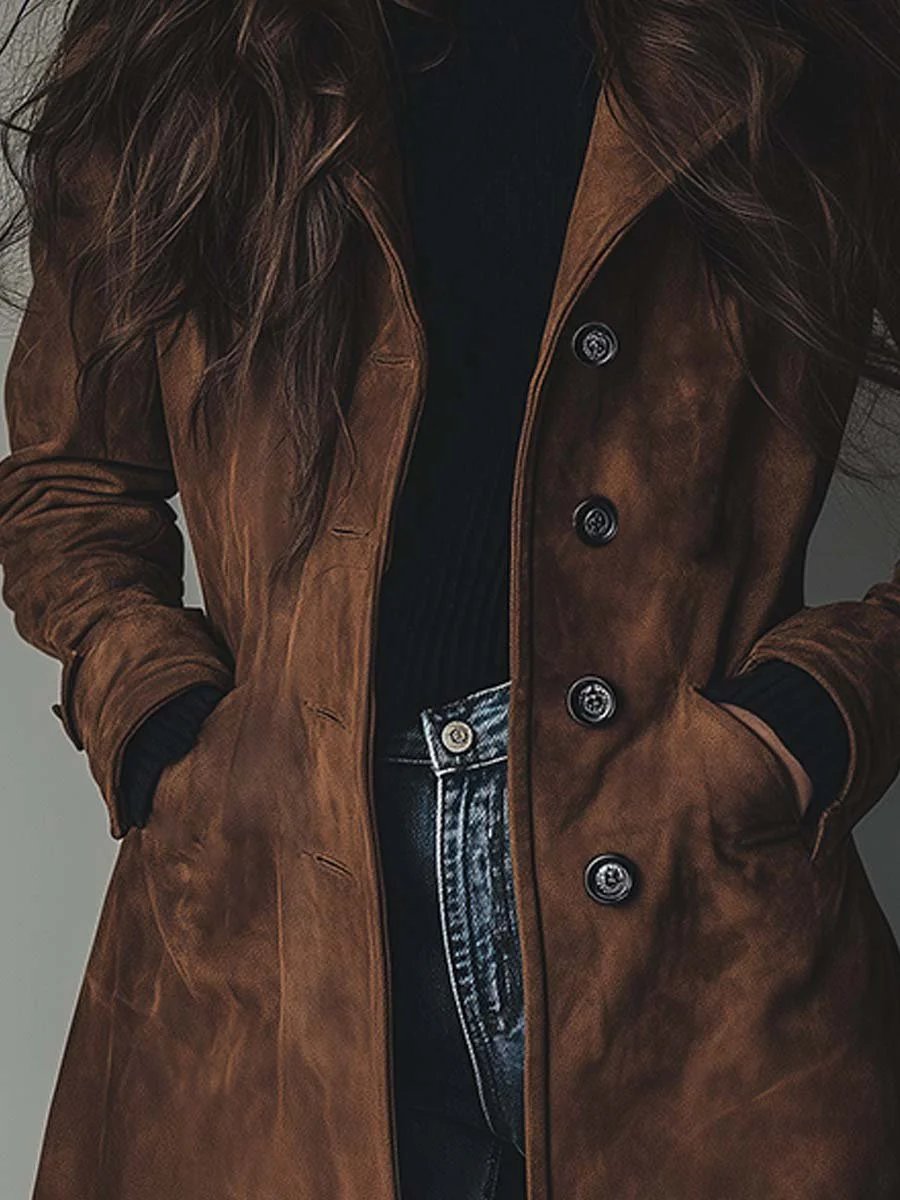 Poppy | Women's Longline Double-Breasted Tailored Trench Coat