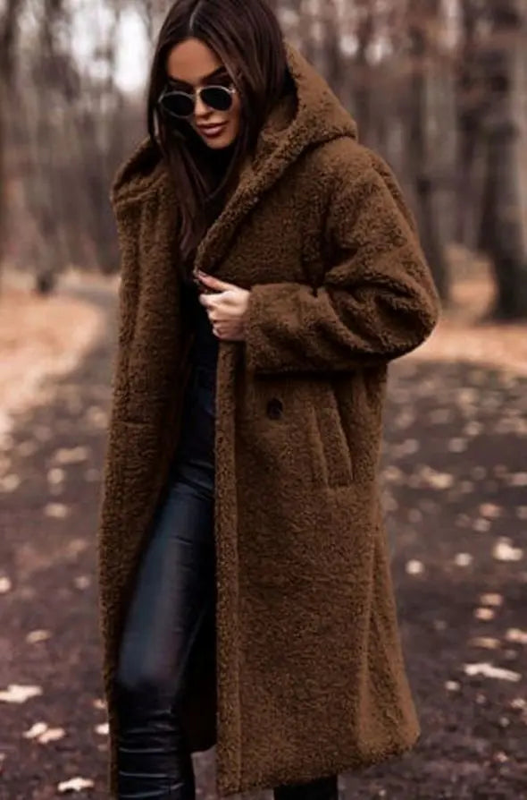 Gemma | Women's Longline Hooded Faux Fur Winter Coat