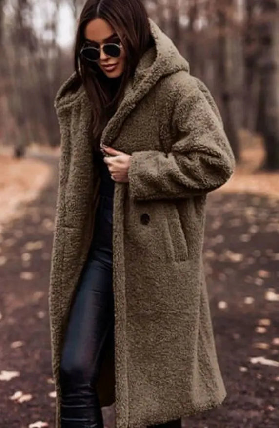 Gemma | Women's Longline Hooded Faux Fur Winter Coat