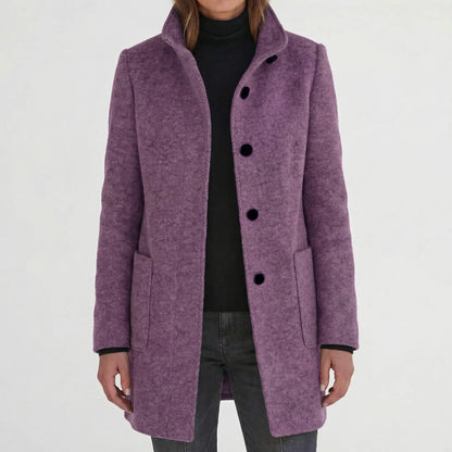 Daisy | Women's Elegant Mid-Length Stand-Collar Coat for Winter