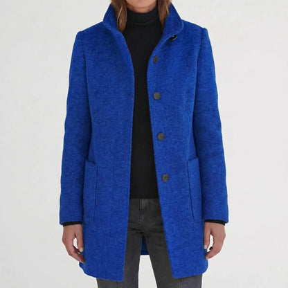 Daisy | Women's Elegant Mid-Length Stand-Collar Coat for Winter