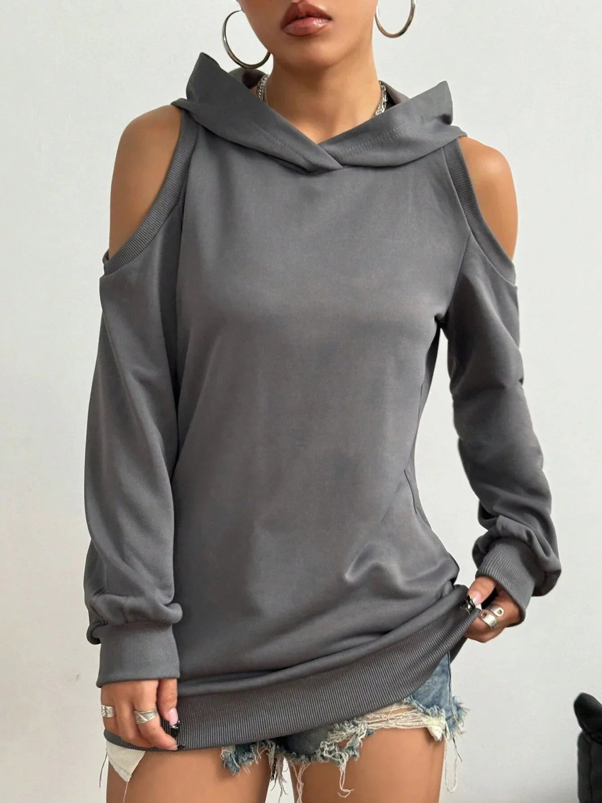 Cleo | Women's Chic Off-Shoulder Hoodie for Winter