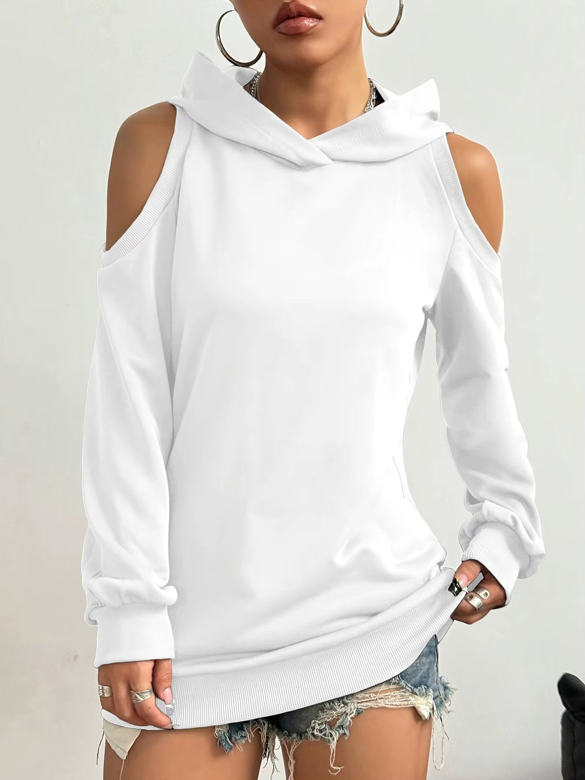 Cleo | Women's Chic Off-Shoulder Hoodie for Winter