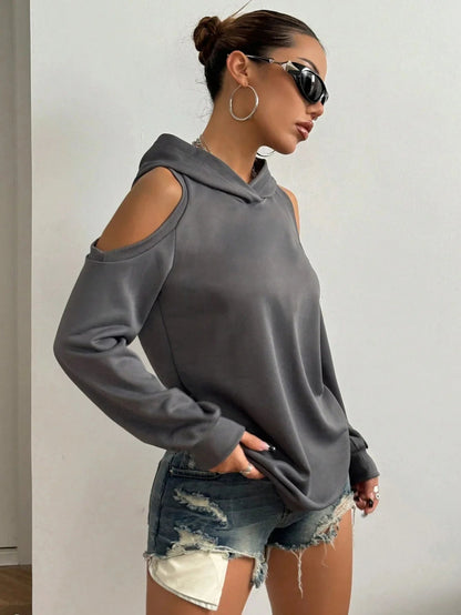 Cleo | Women's Chic Off-Shoulder Hoodie for Winter
