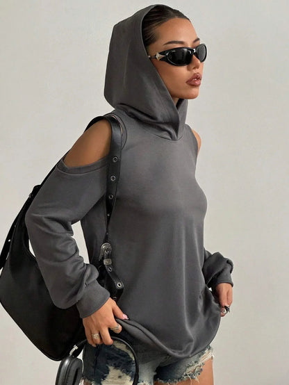 Cleo | Women's Chic Off-Shoulder Hoodie for Winter
