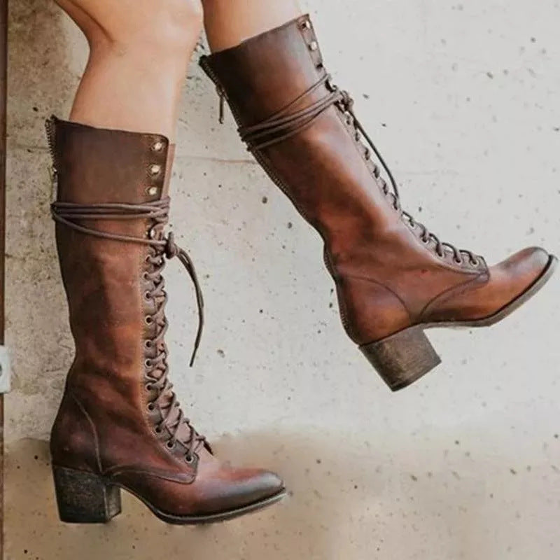 Gemma | Women's Orthopedic Leather Lace-Up Comfort Boots