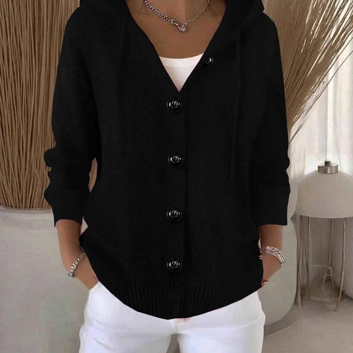 Eleanor | Women's Cosy Oversized Hooded Knit Cardigan for Winter