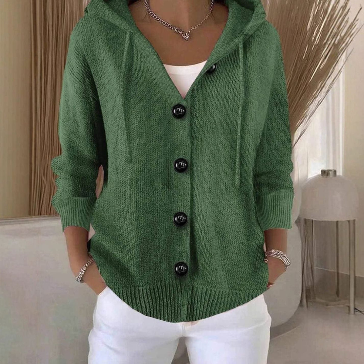 Eleanor | Women's Cosy Oversized Hooded Knit Cardigan for Winter