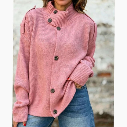 Maisie | Women's Oversized Button-Front Stand-Collar Knit Cardigan for Winter