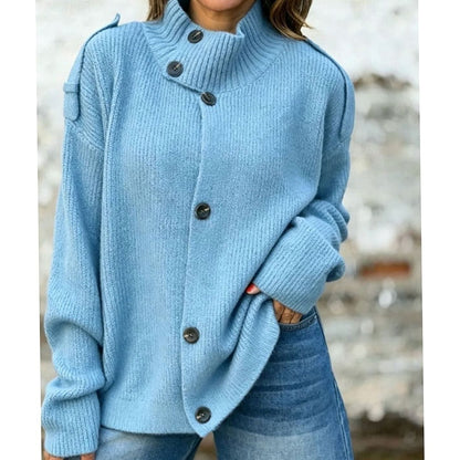 Maisie | Women's Oversized Button-Front Stand-Collar Knit Cardigan for Winter