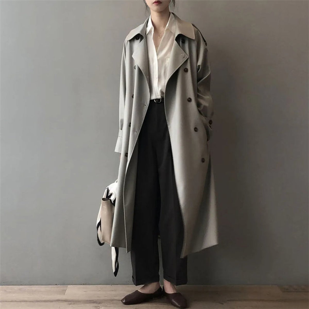 Tilly | Women's Oversized Double-Breasted Water-Repellent Longline Trench Coat