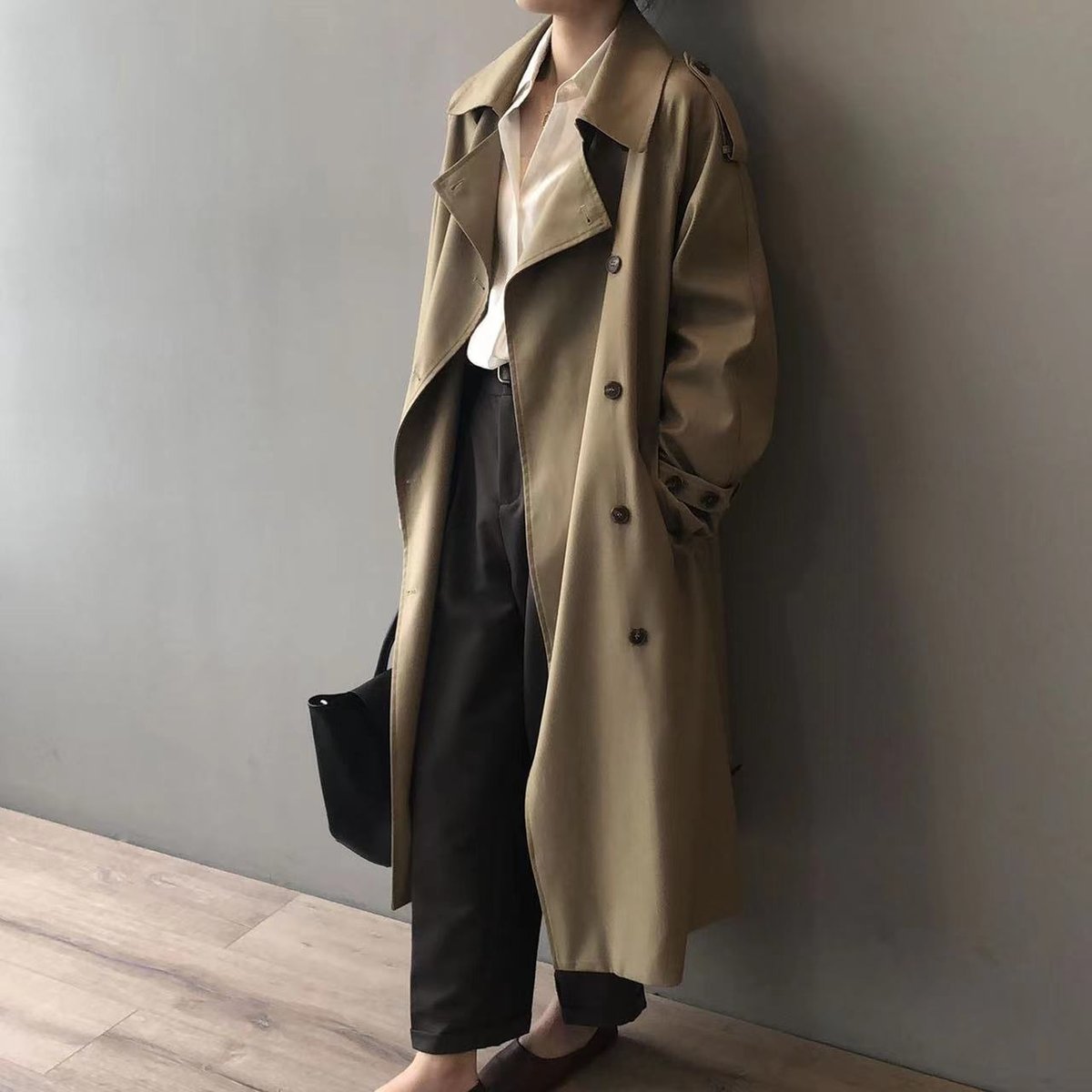 Tilly | Women's Oversized Double-Breasted Water-Repellent Longline Trench Coat