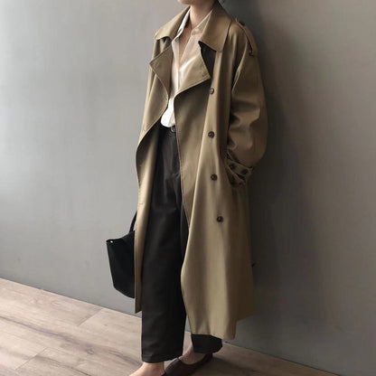 Tilly | Women's Oversized Double-Breasted Water-Repellent Longline Trench Coat