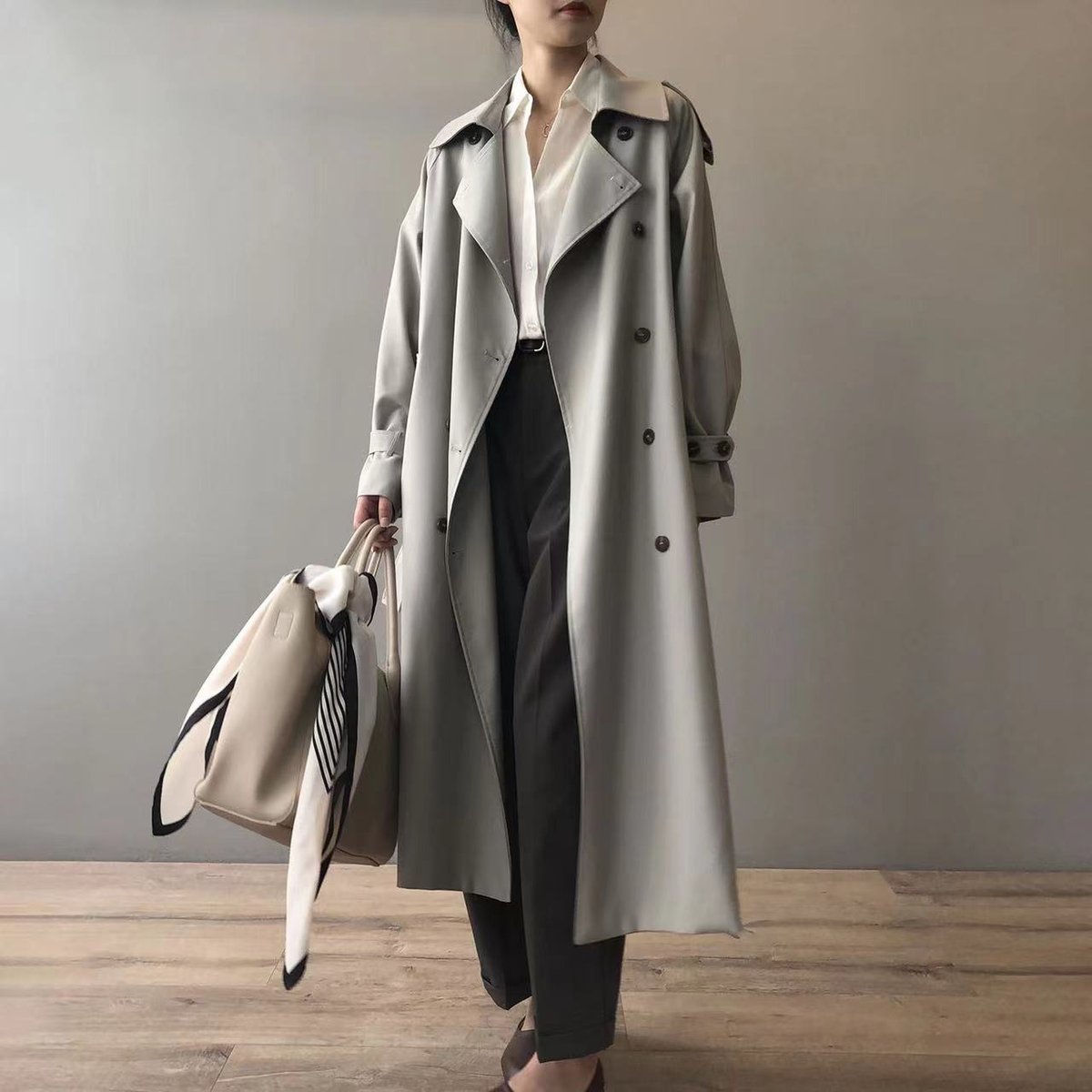 Tilly | Women's Oversized Double-Breasted Water-Repellent Longline Trench Coat