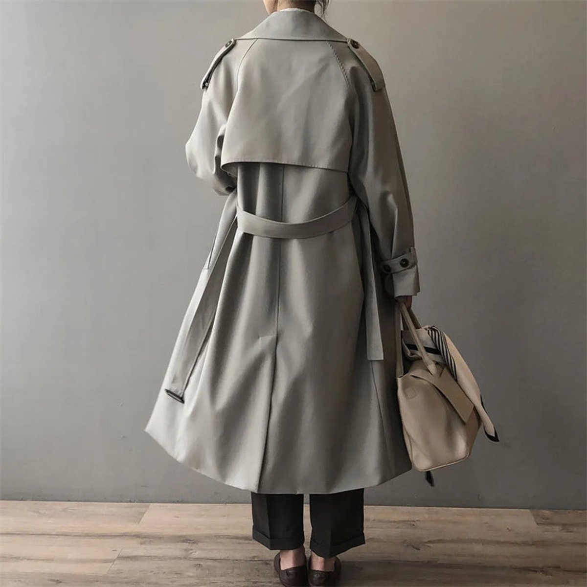 Tilly | Women's Oversized Double-Breasted Water-Repellent Longline Trench Coat