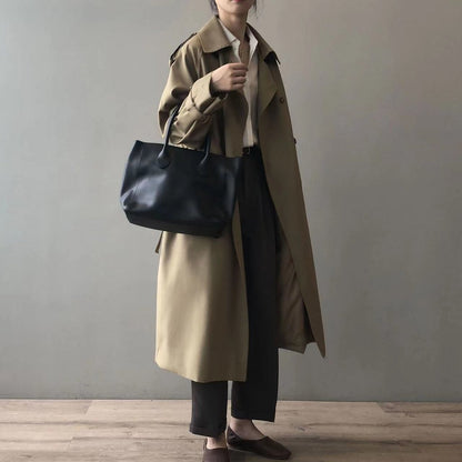 Tilly | Women's Oversized Double-Breasted Water-Repellent Longline Trench Coat