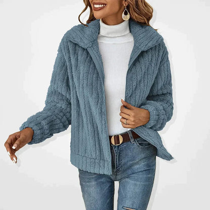 Nora | Women's Oversized Plush Sherpa Zip-Up Cardigan Jacket for Winter