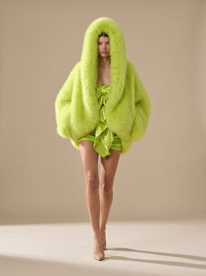 Annabel | Women's Oversized Hooded Faux Fur Winter Coat with Long Sleeves