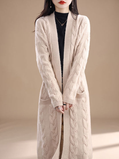 Yasmin | Women's Oversized Striped Open-Front Knit Cardigan for Winter