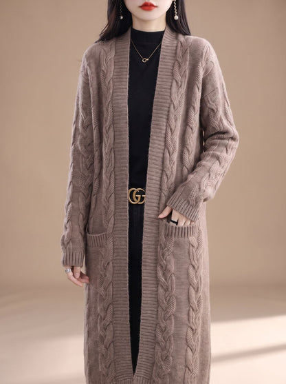 Yasmin | Women's Oversized Striped Open-Front Knit Cardigan for Winter
