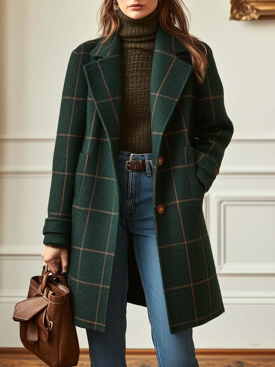 Penny | Women's Stylish Plaid Mid-Length Winter Coat