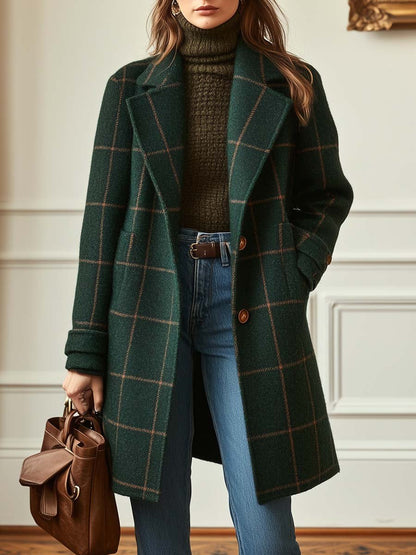 Penny | Women's Stylish Plaid Mid-Length Winter Coat