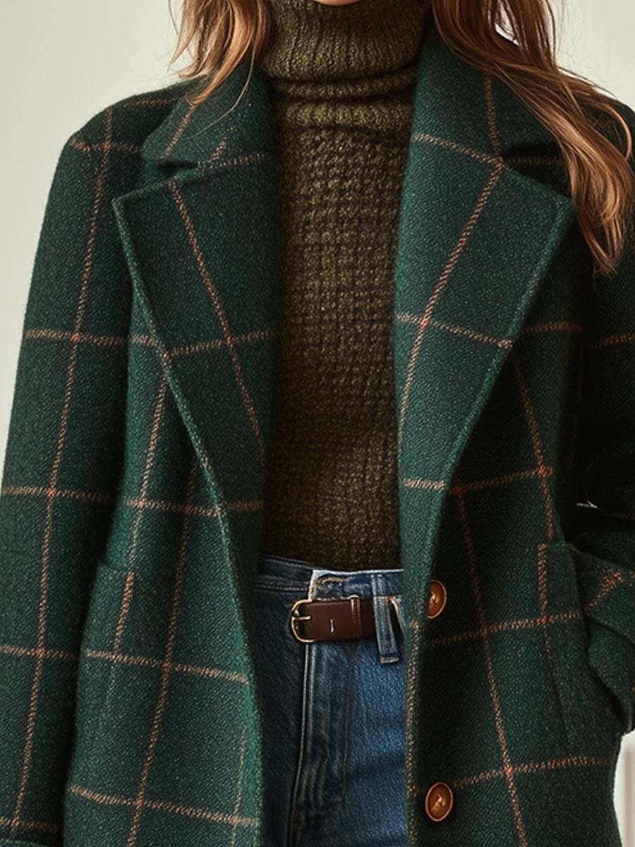Penny | Women's Stylish Plaid Mid-Length Winter Coat