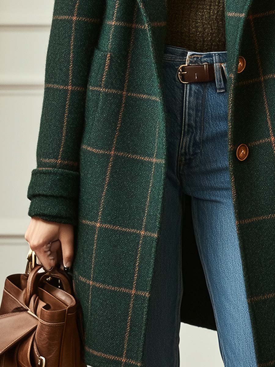Penny | Women's Stylish Plaid Mid-Length Winter Coat