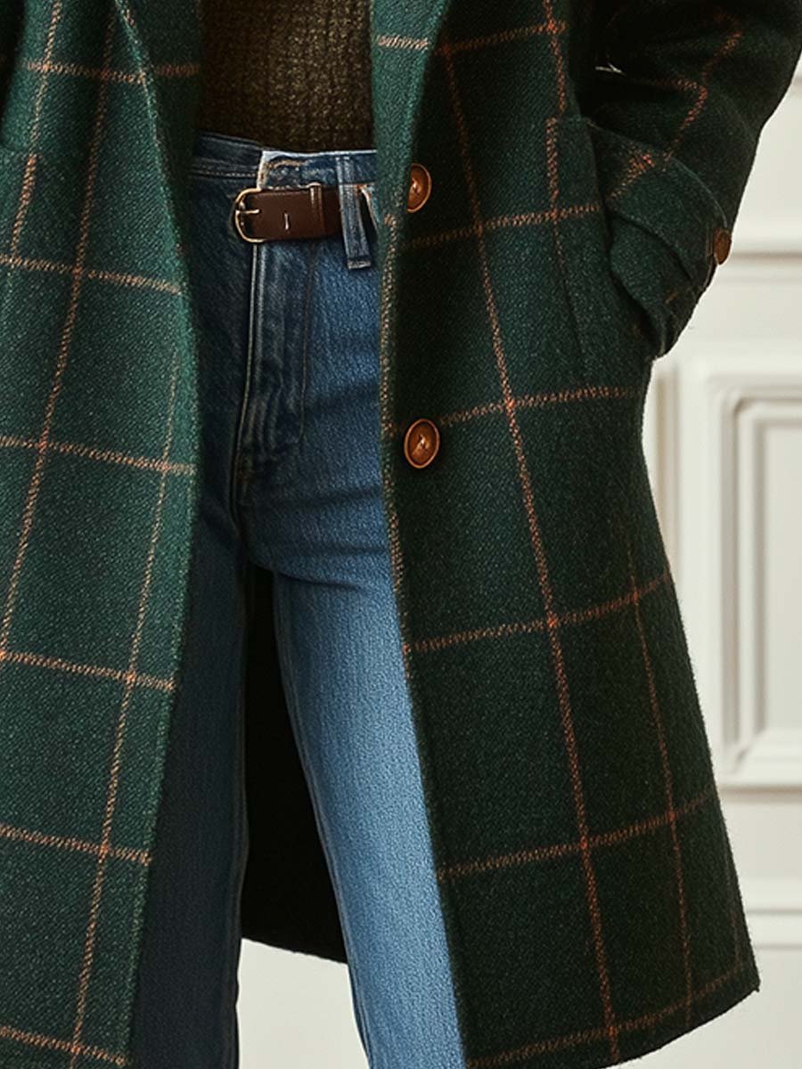 Penny | Women's Stylish Plaid Mid-Length Winter Coat