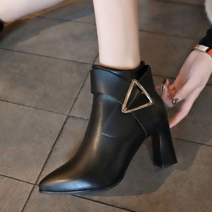 Holly | Women's Pointed-Toe Block Heel Ankle Boots