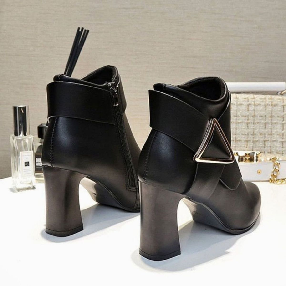 Holly | Women's Pointed-Toe Block Heel Ankle Boots