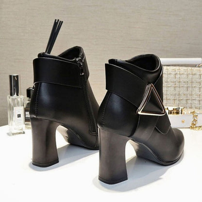 Holly | Women's Pointed-Toe Block Heel Ankle Boots