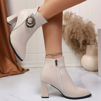 Holly | Women's Pointed-Toe Block Heel Ankle Boots