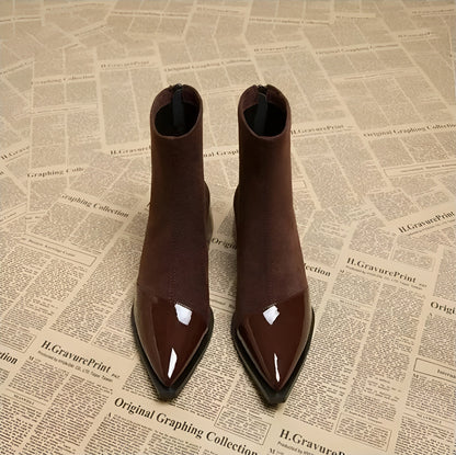 Maisie | Women's Pointed-Toe Block-Heel Zip-Up Ankle Boots