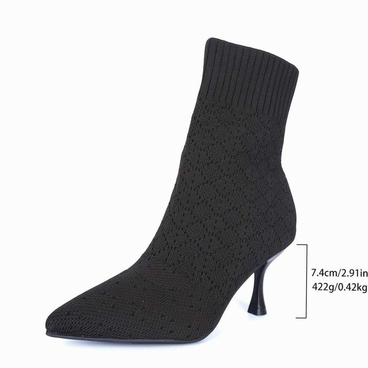 Jasmine | Women's Pointed-Toe Knit Sock Ankle Boots for Winter