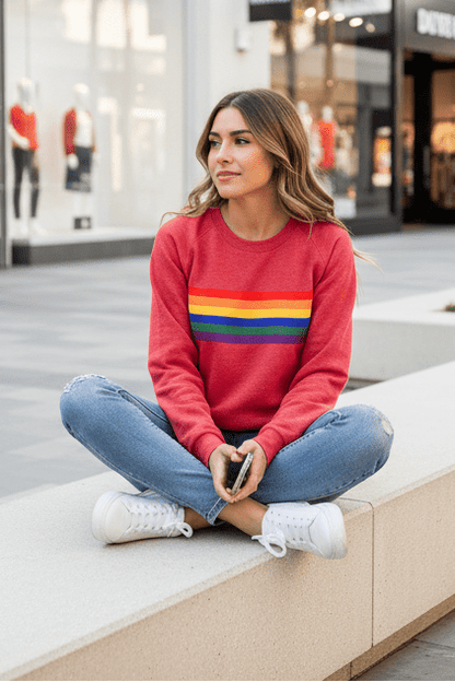Ella | Women's Colourful Rainbow Stripe Pullover Sweatshirt