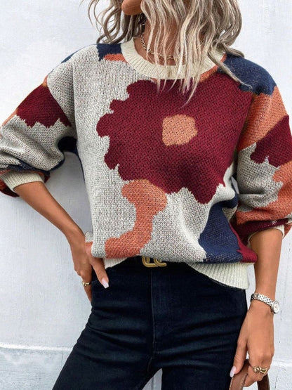 Heidi | Women's Casual Floral Knit Pullover Jumper for Winter
